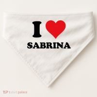 I Heart Sabrina First Name I Love Personalized Stuff USA-Made Doggie Bandana thumb 0
