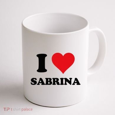 I Heart Sabrina First Name I Love Personalized Stuff Coffee Mug back