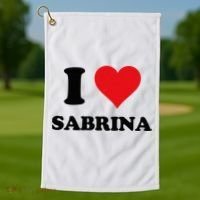 I Heart Sabrina First Name I Love Personalized Stuff Golf Towel thumb 1