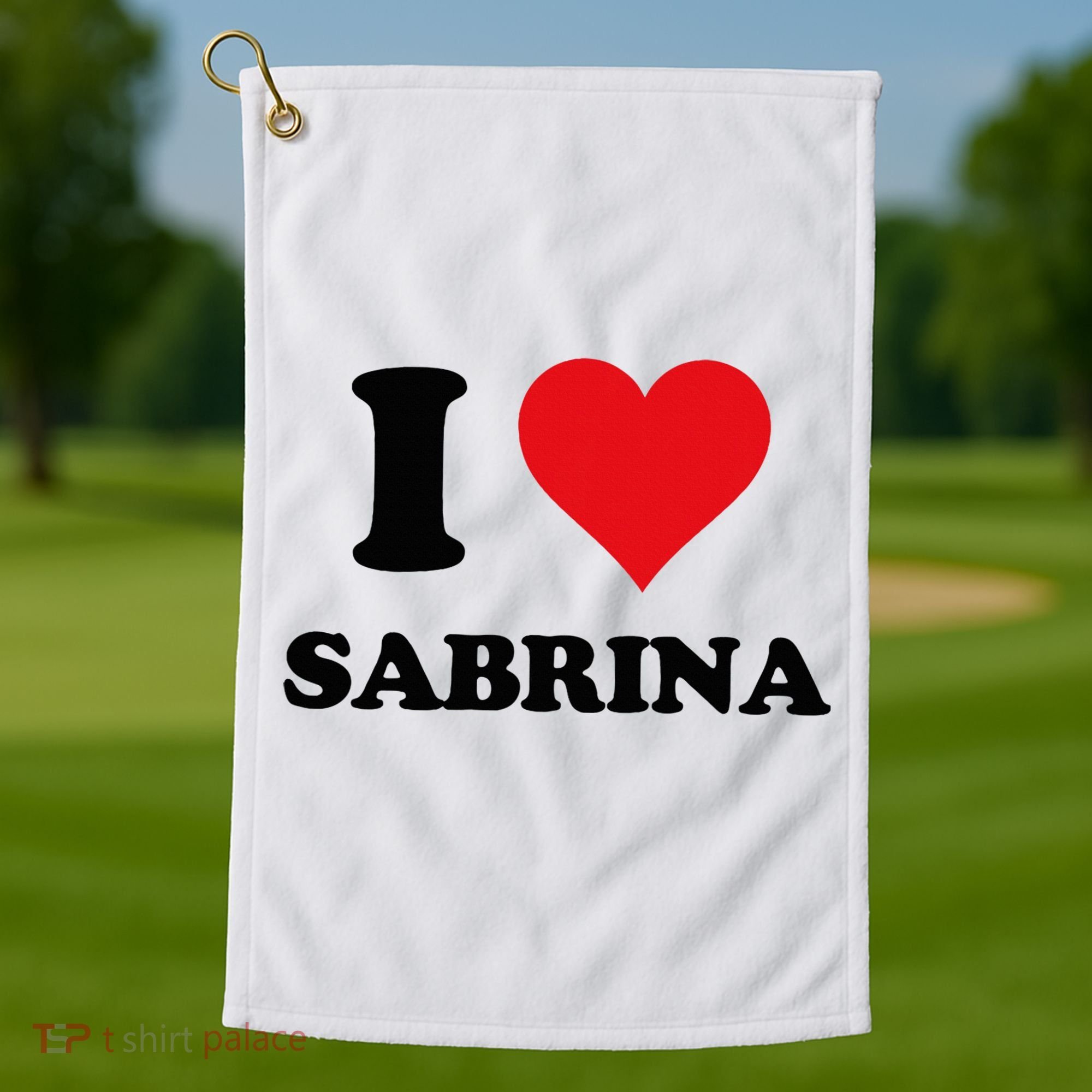 I Heart Sabrina First Name I Love Personalized Stuff Golf Towel