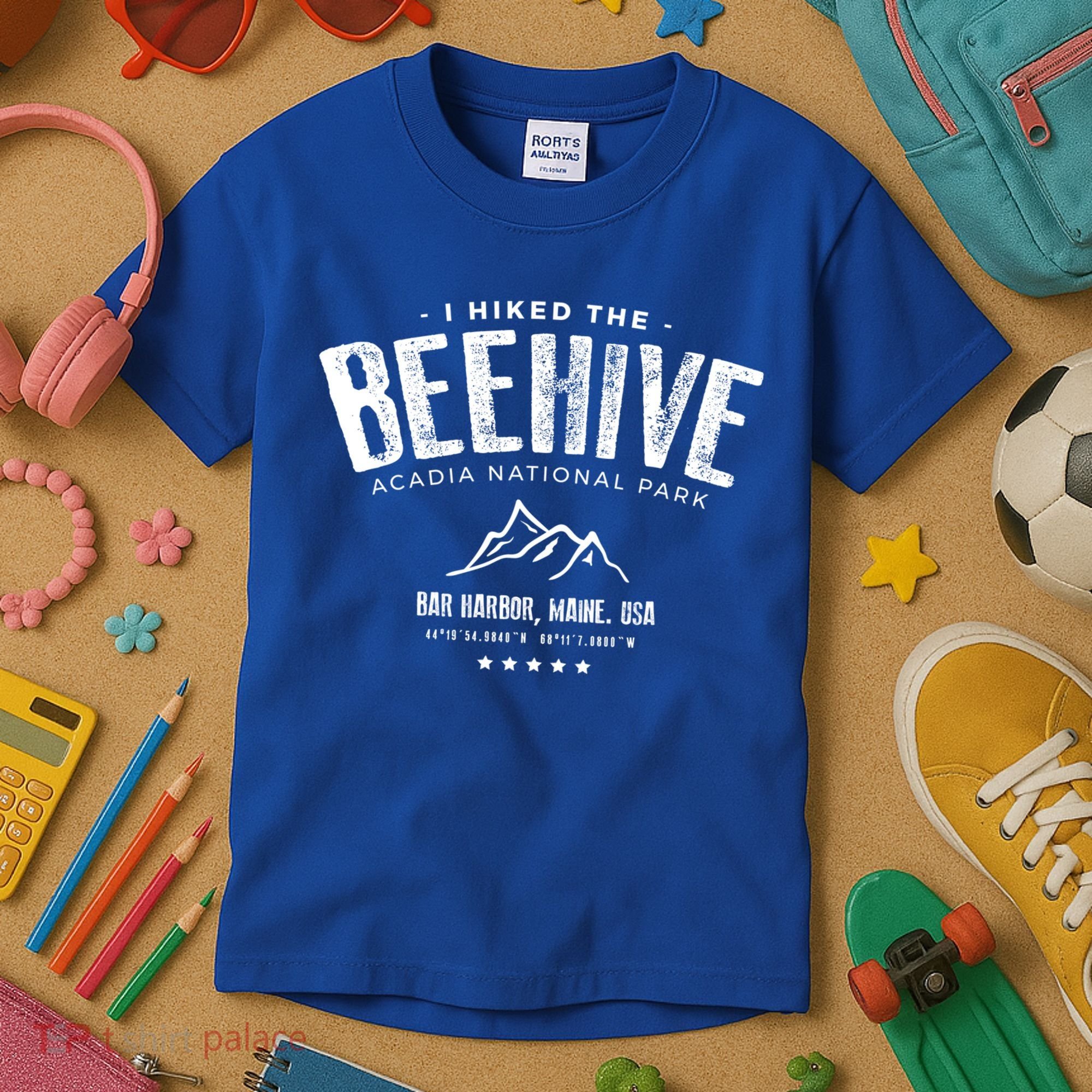 I Hiked The Beehive Trail Acadia National Park Gift Kids T-Shirt