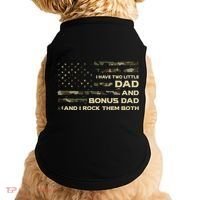 I Have Two Titles Dad And Bonus Dad Military Camo Flag Doggie Tank thumb 0