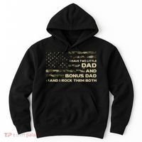 I Have Two Titles Dad And Bonus Dad Military Camo Flag Hoodie thumb 0