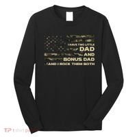 I Have Two Titles Dad And Bonus Dad Military Camo Flag Long Sleeve Shirt thumb 0