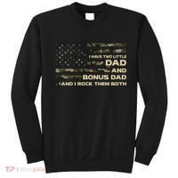 I Have Two Titles Dad And Bonus Dad Military Camo Flag Sweatshirt thumb 0