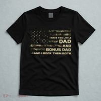 I Have Two Titles Dad And Bonus Dad Military Camo Flag T-Shirt thumb 5
