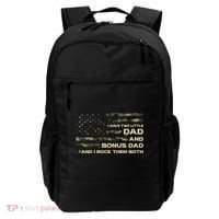 I Have Two Titles Dad And Bonus Dad Military Camo Flag Backpack thumb 0