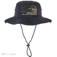 I Have Two Titles Dad And Bonus Dad Military Camo Flag Bucket Hat thumb 0