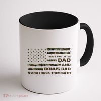 I Have Two Titles Dad And Bonus Dad Military Camo Flag Coffee Mug thumb 1