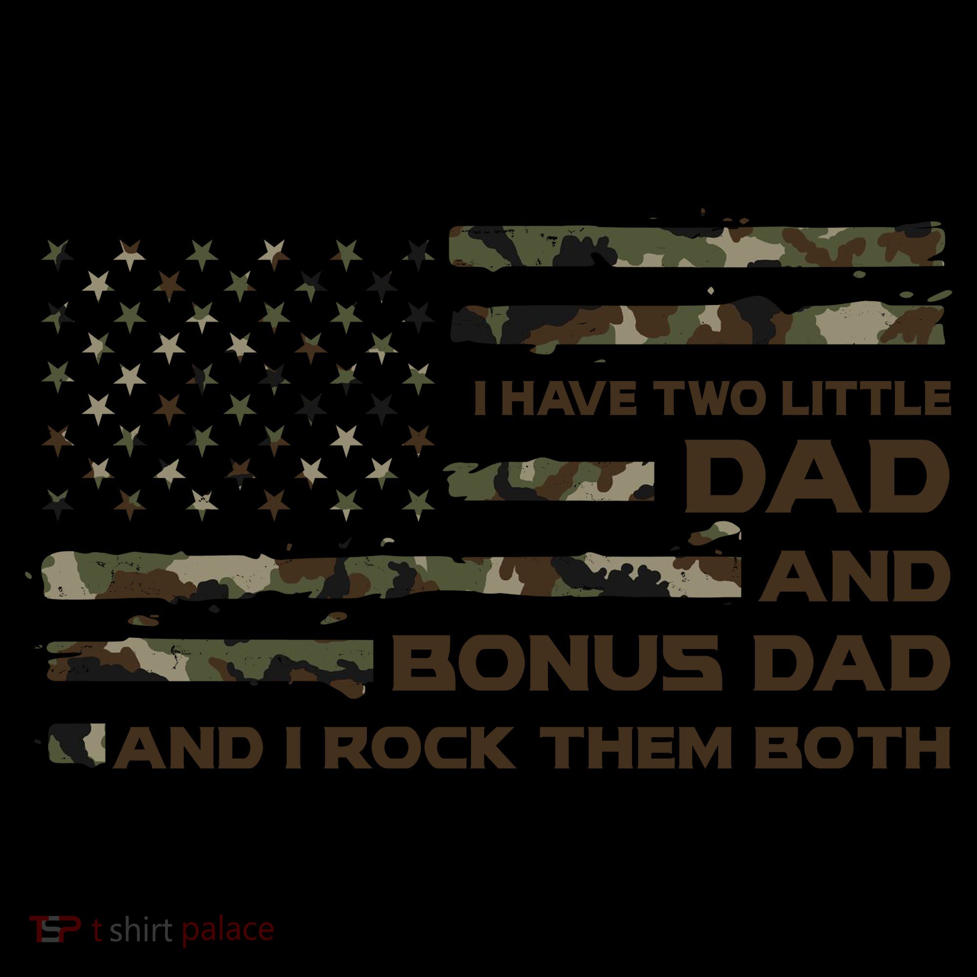 I Have Two Titles Dad And Bonus Dad Military Camo Flag Coffee Mug