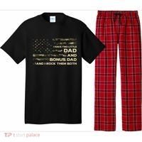 I Have Two Titles Dad And Bonus Dad Military Camo Flag Pajama Set thumb 0