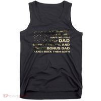 I Have Two Titles Dad And Bonus Dad Military Camo Flag Tank Top thumb 0