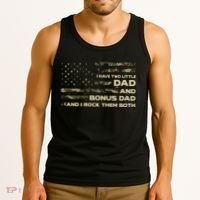 I Have Two Titles Dad And Bonus Dad Military Camo Flag Tank Top thumb 3