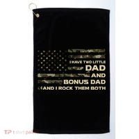 I Have Two Titles Dad And Bonus Dad Military Camo Flag Golf Towel thumb 0