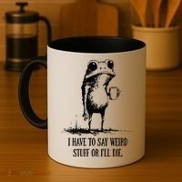 I Have To Say Weird Stuff Or I'll Die Frog Meme Coffee Mug thumb 4