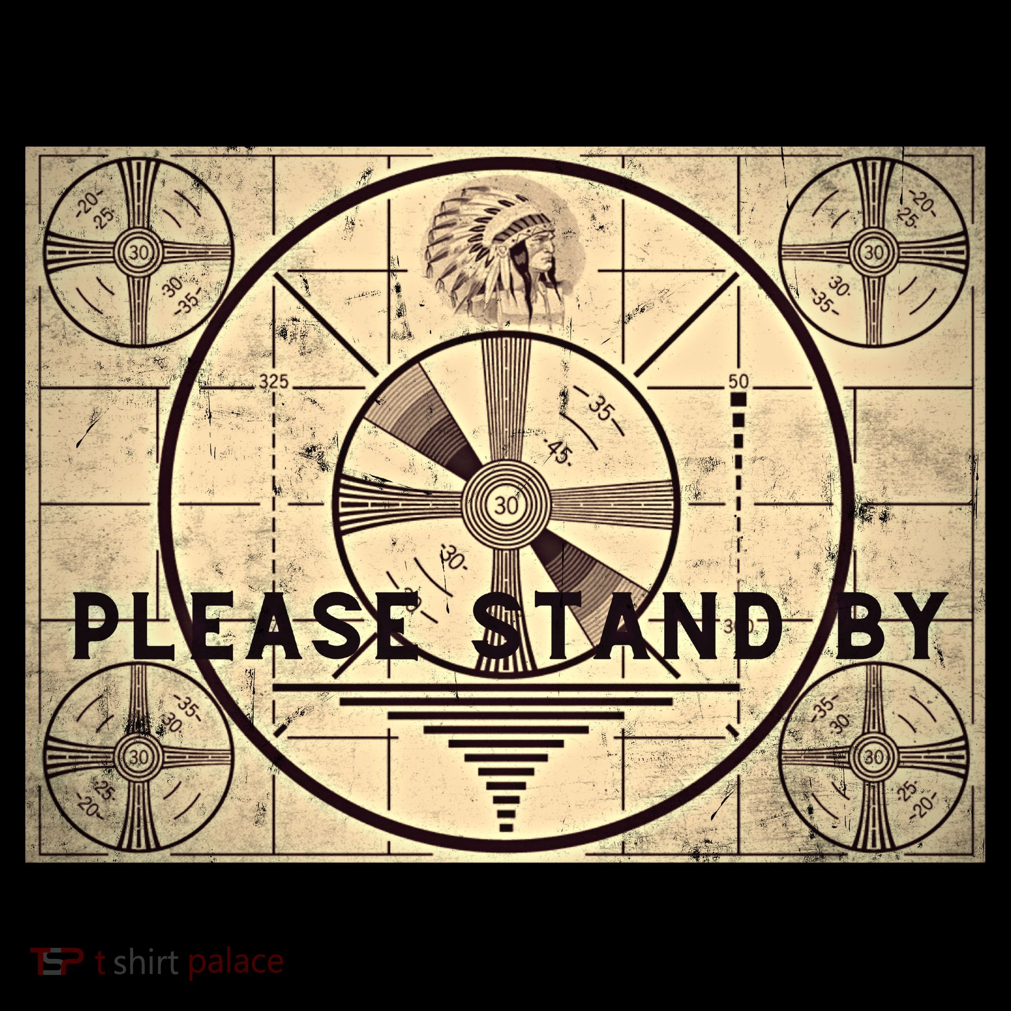 Indian Head TV Test Pattern Old Television Color Bars T-Shirt
