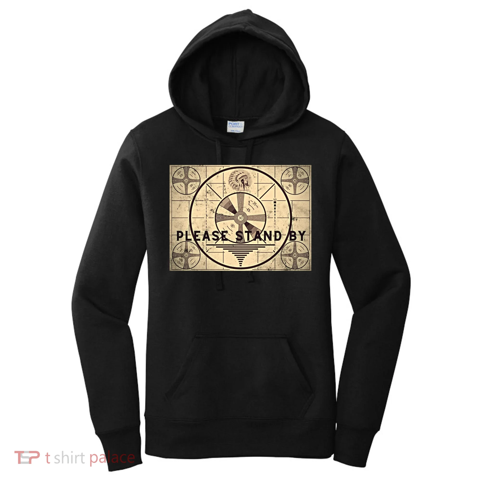 Indian Head TV Test Pattern Old Television Color Bars Women's Hoodie