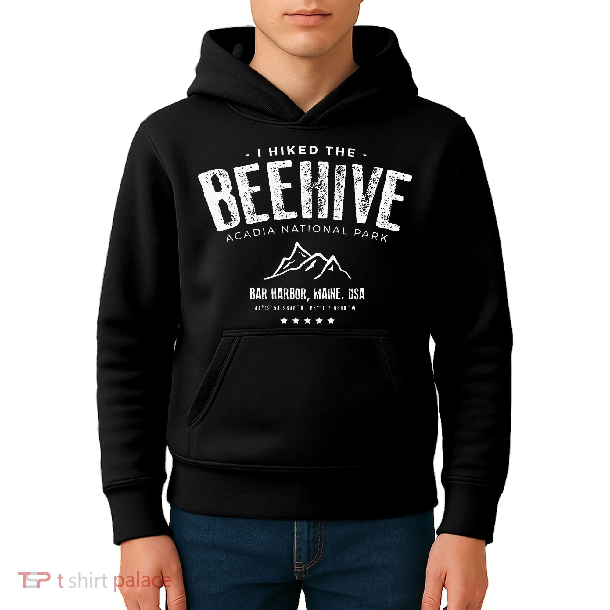 I Hiked The Beehive Trail Acadia National Park Kids Hoodie