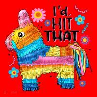 Id Hit That Funny Mexican Llama Pinata Santa Hat thumb 1
