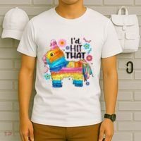 Id Hit That Funny Mexican Llama Pinata T-Shirt thumb 6