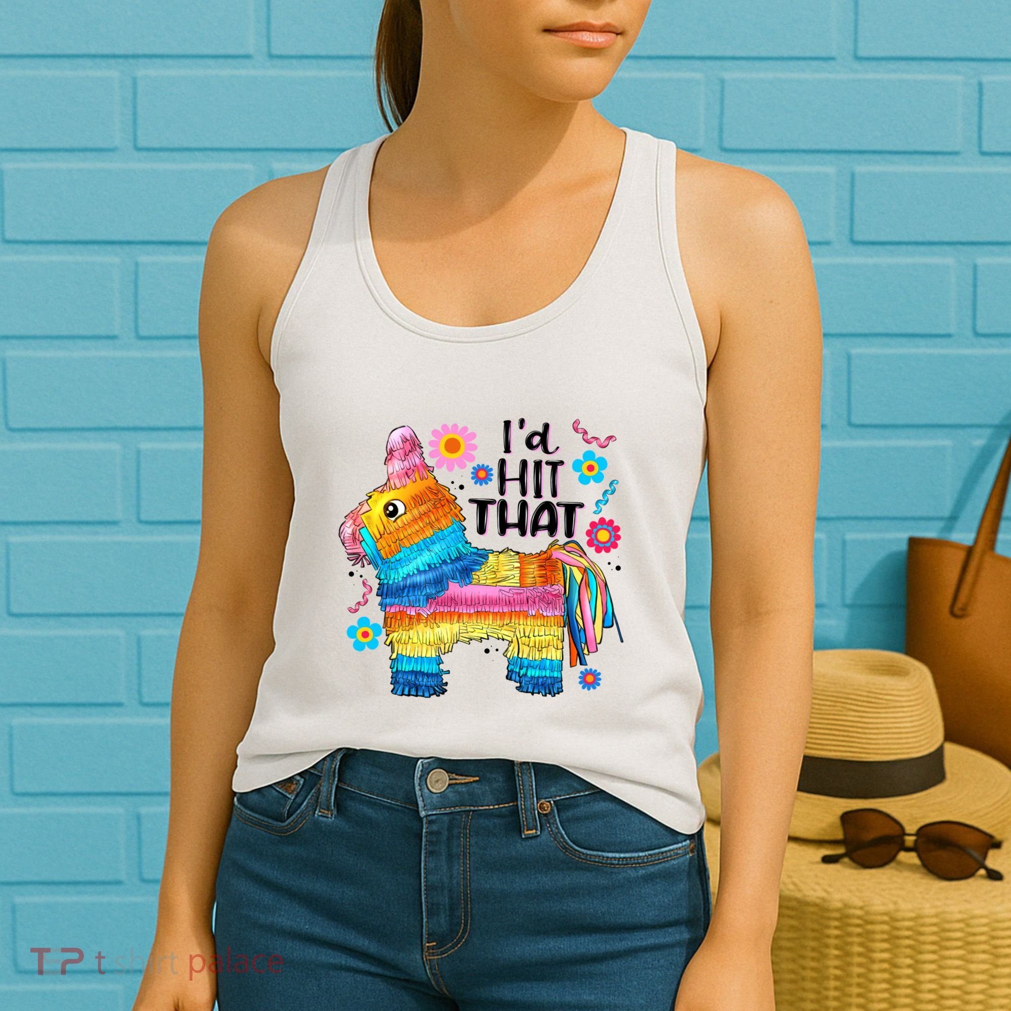 Id Hit That Funny Mexican Llama Pinata Women's Tank Top