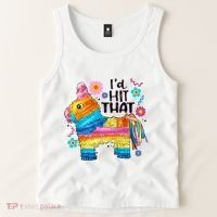 Id Hit That Funny Mexican Llama Pinata Tank Top thumb 2