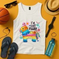 Id Hit That Funny Mexican Llama Pinata Tank Top thumb 4