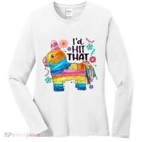 Id Hit That Funny Mexican Llama Pinata Women's Long Sleeve Shirt thumb 0