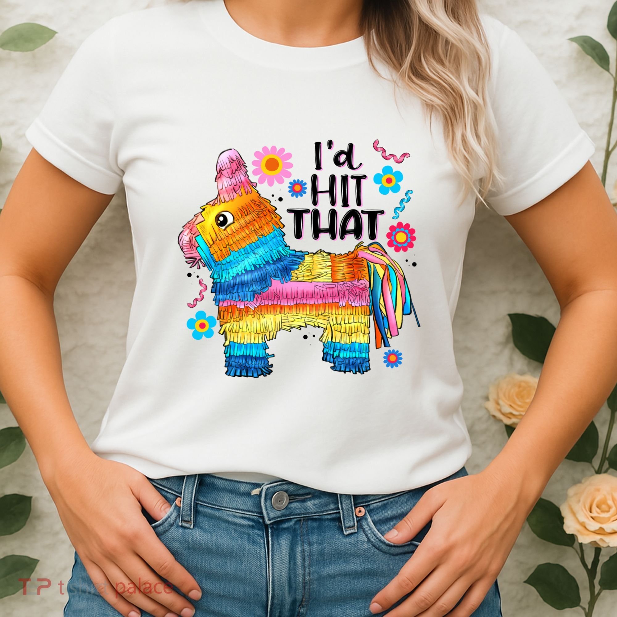 Id Hit That Funny Mexican Llama Pinata Women's T-Shirt