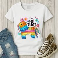 Id Hit That Funny Mexican Llama Pinata Women's T-Shirt thumb 3
