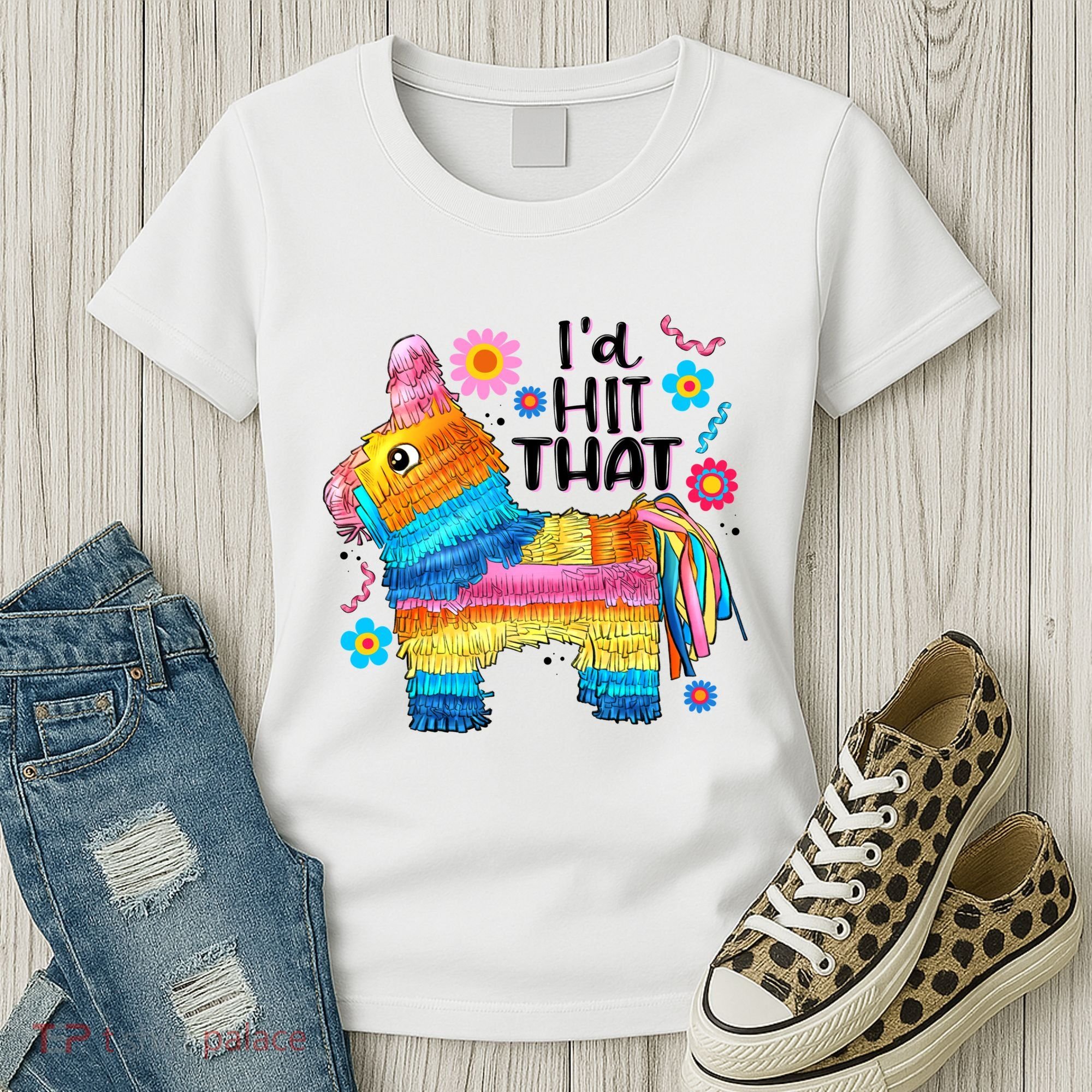 Id Hit That Funny Mexican Llama Pinata Women's T-Shirt