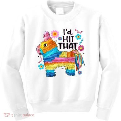 Id Hit That Funny Mexican Llama Pinata Kids Sweatshirt