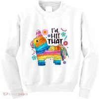 Id Hit That Funny Mexican Llama Pinata Kids Sweatshirt thumb 0