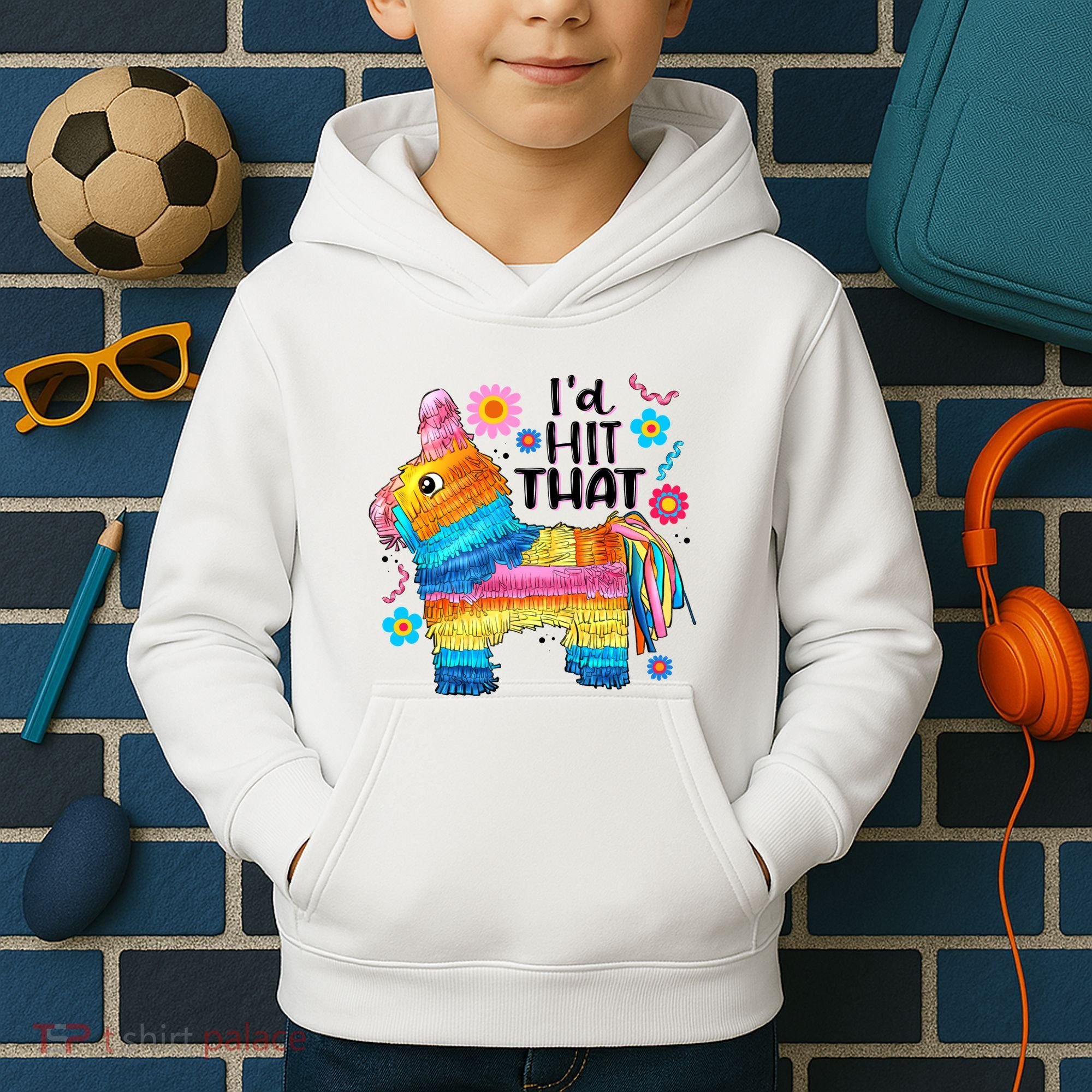 Id Hit That Funny Mexican Llama Pinata Kids Hoodie