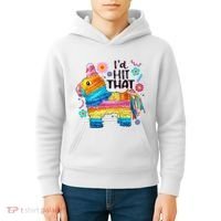 Id Hit That Funny Mexican Llama Pinata Kids Hoodie thumb 4