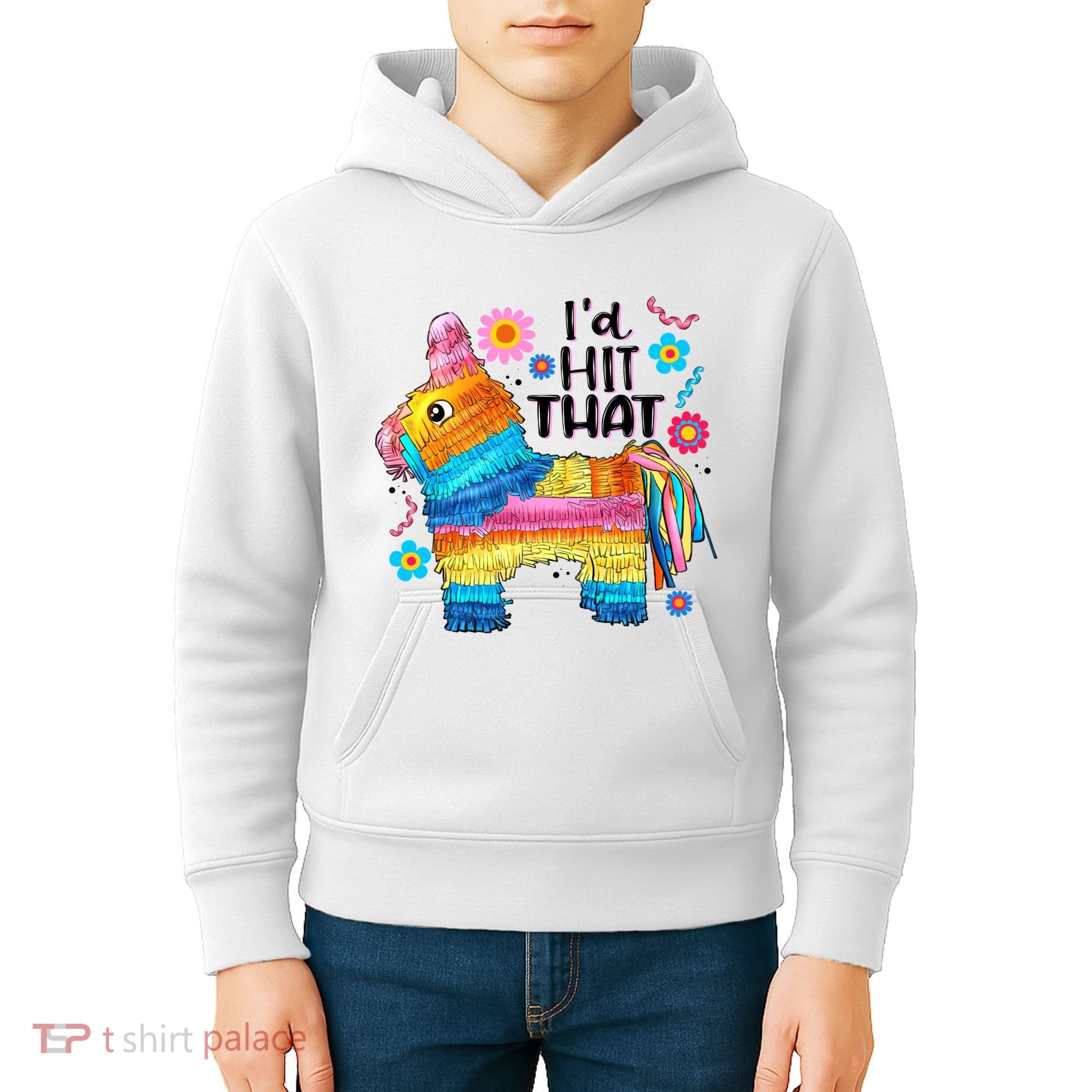 Id Hit That Funny Mexican Llama Pinata Kids Hoodie