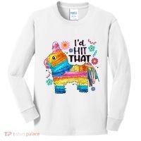Id Hit That Funny Mexican Llama Pinata Kids Long Sleeve Shirt thumb 0
