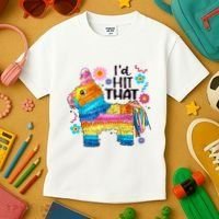 Id Hit That Funny Mexican Llama Pinata Kids T-Shirt thumb 3