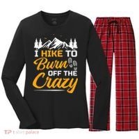 I Hike To Burn Off The Crazy Funny Hiking Women's Long Sleeve Flannel Pajama Set  thumb 0