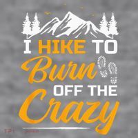 I Hike To Burn Off The Crazy Funny Hiking Women's Racerback Cropped Tank thumb 2