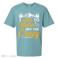 I Hike To Burn Off The Crazy Funny Hiking Sueded Cloud Jersey T-Shirt thumb 0