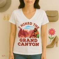 I Hiked The Grand Canyon Souvenir Hiker Hiking  Women's V-Neck T-Shirt thumb 3