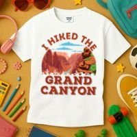 I Hiked The Grand Canyon Souvenir Hiker Hiking  Kids T-Shirt thumb 3