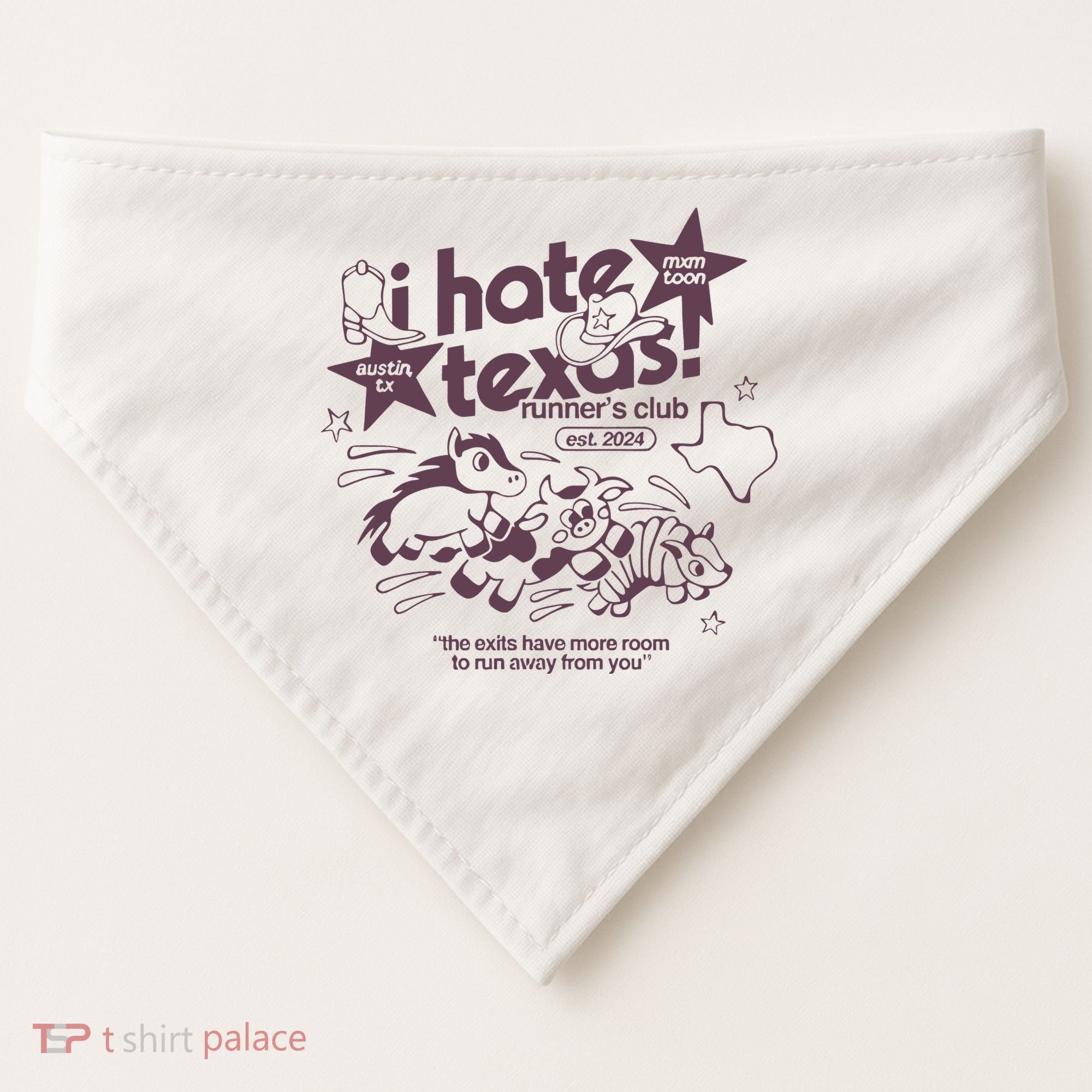 I Hate Texas RunnerS USA-Made Doggie Bandana