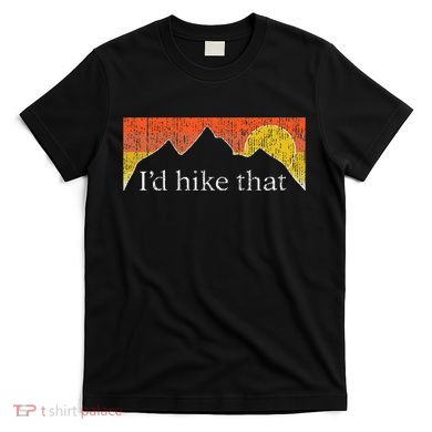 ID Hike That Hiker Hiking Mountain Sunset Vintage Theme T-Shirt