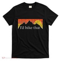 ID Hike That Hiker Hiking Mountain Sunset Vintage Theme T-Shirt thumb 0