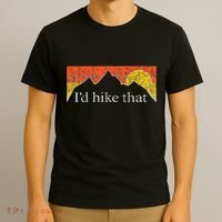 ID Hike That Hiker Hiking Mountain Sunset Vintage Theme T-Shirt thumb 3