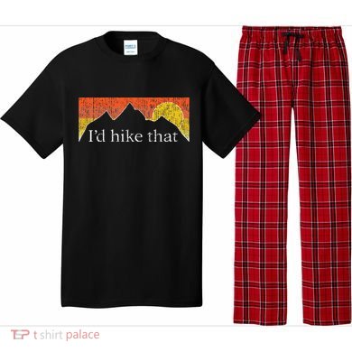 ID Hike That Hiker Hiking Mountain Sunset Vintage Theme Pajama Set