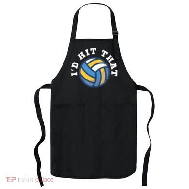 Id Hit That Funny Volleyball Design Apron
