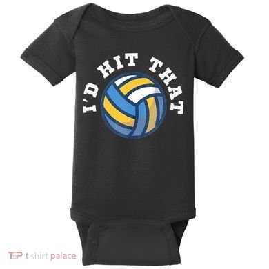 Id Hit That Funny Volleyball Design Baby Bodysuit